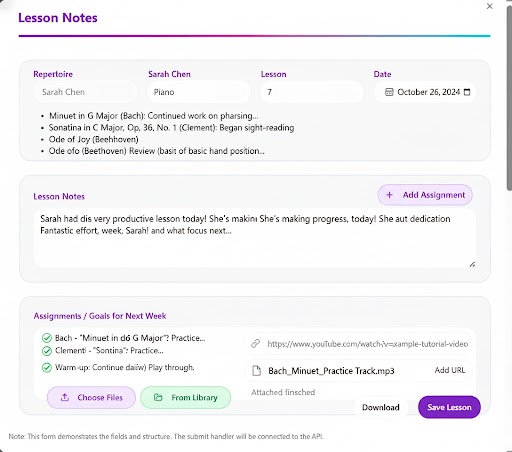 Assignments Feature Screenshot